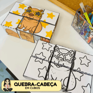 Quebra-Cabeça em Cubos - Tema Capivaras